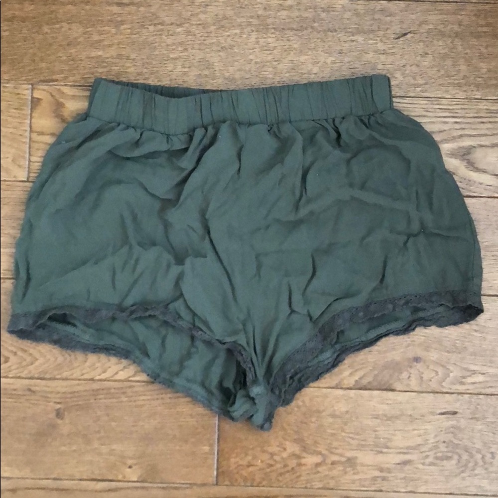 Olive Flowy Shorts